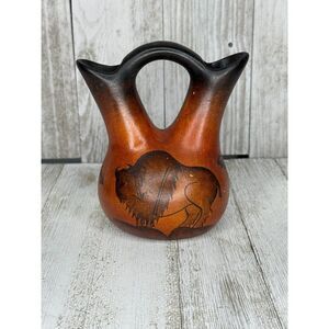 Vintage R.Galvan Signed Pottery Mexican Wedding Vase